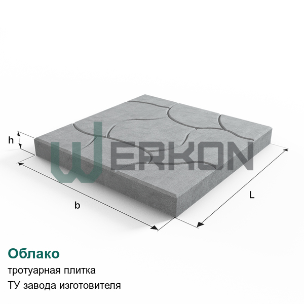 Облако Тротуарная плитка ТУ завода изготовителя