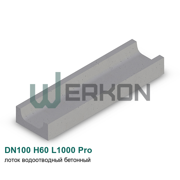 DN100 H60 L1000 Pro Лоток водоотводный бетонный 