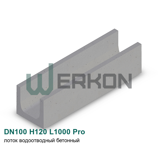 DN100 H120 L1000 Pro Лоток водоотводный бетонный 