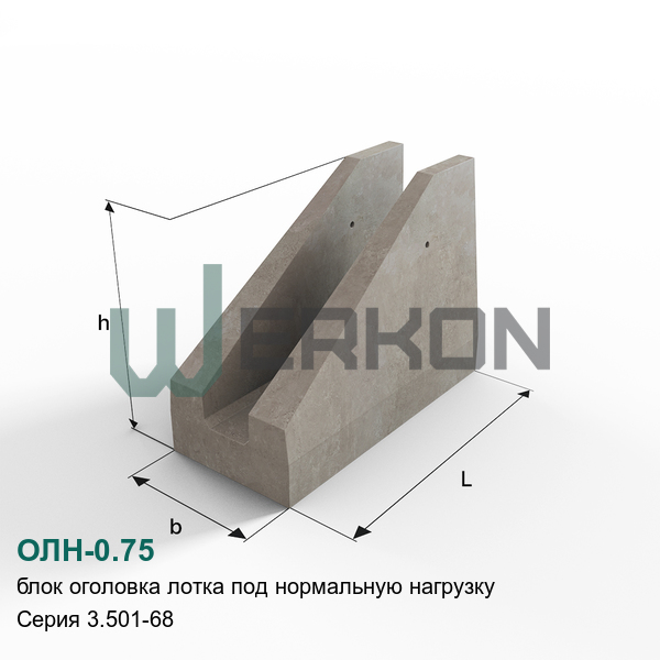 ОЛН-0.75 Блок оголовка лотка под нормальную нагрузку Серия 3.501-68
