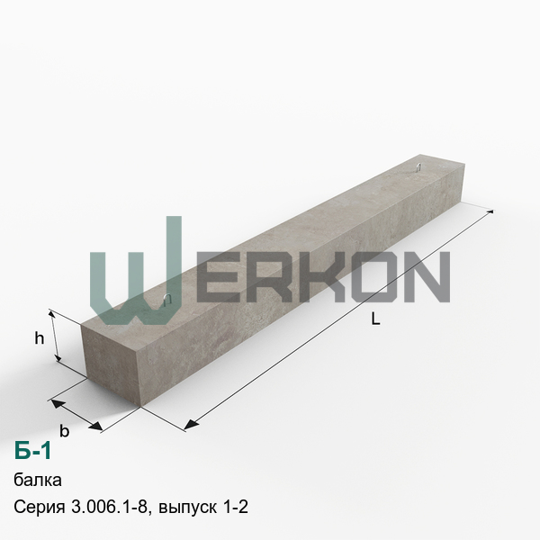 Б-1 Балка железобетонная Серия 3.006.1-8, выпуск 1-2
