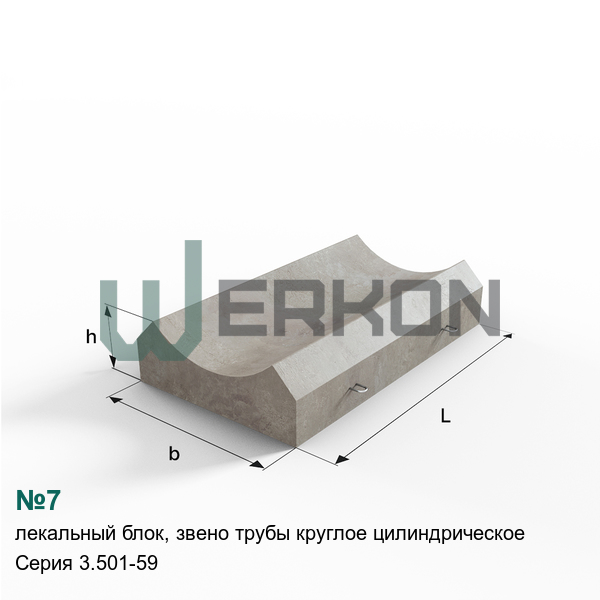 №7 Лекальный блок, звено трубы круглое цилиндрическое Серия 3.501-59