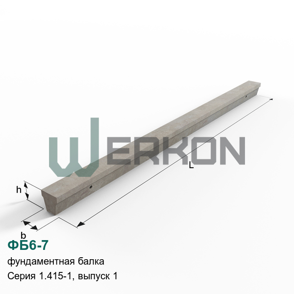 ФБ6-7 Фундаментная балка железобетонная Серия 1.415-1, выпуск 1