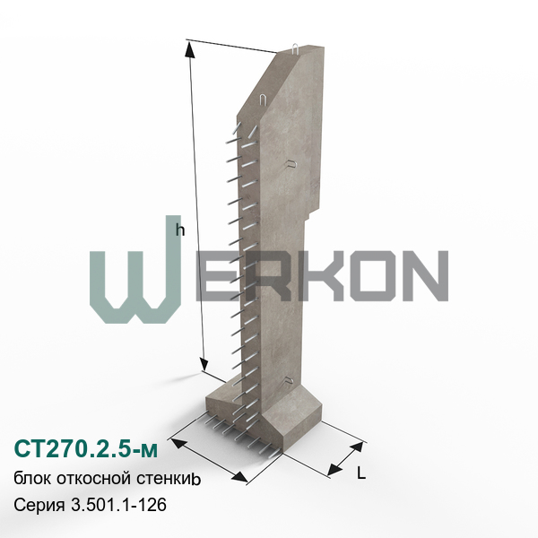 СТ270.2.5-м Блок откосной стенки Серия 3.501.1-126